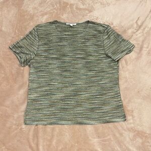 JM Collection | Women’s Green Multicolor Short Sleeve Top | Size XL